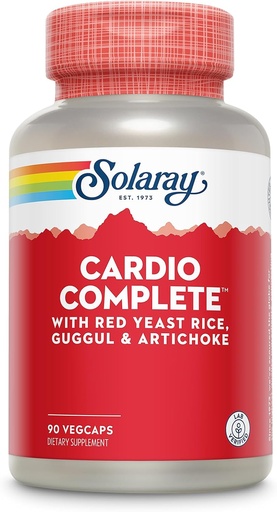 [BRSWIYQPO4NA2EL2] SOLARAY Cardio Complete with Red Yeast Rice, Guggul & Artichoke Extracts, Plus B Vitamins and More - Lab Verified, 60-Day Guarantee - 45 Servings, 90 VegCaps