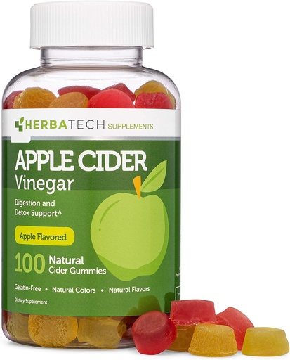 [BRSWYZ33OQBWKEQ6] Apple Cider Vinegar Gummies (Keto Friendly) with Mother (100 Gummies, Extra Large Bottle) for Digestion and Detox, Enhanced with Ginger Dry Extract (Chewable, Made in the USA, Gluten Free)