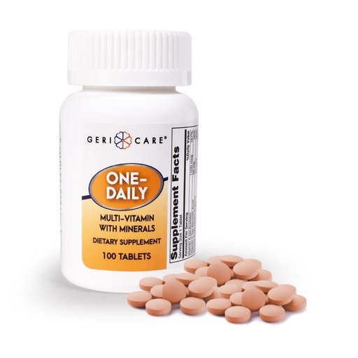 [BRSWIZYBAIIBY3TY] One-Daily Multivitamins with Minerals for Men & Women (100 Tablets) by GeriCare| High-Potency Multi-Vitamin & Multimineral Dietary Supplement for Immunity, Energy| Complete Daily Nutritional Support