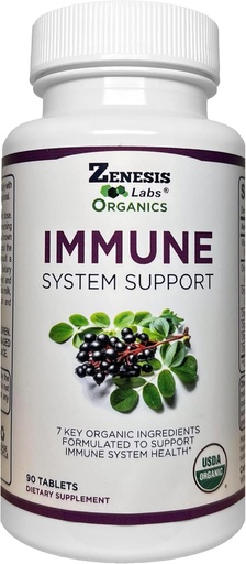 Senesis Labs Organic Immumun รองรับ วิตามินซี, โมริงกา, อองเดอร์เบอร์รี่, อัสตรากัส, ออริกาโน, จินเจอร์, การ์ลิก (90 ตาราง, 30 วัน)