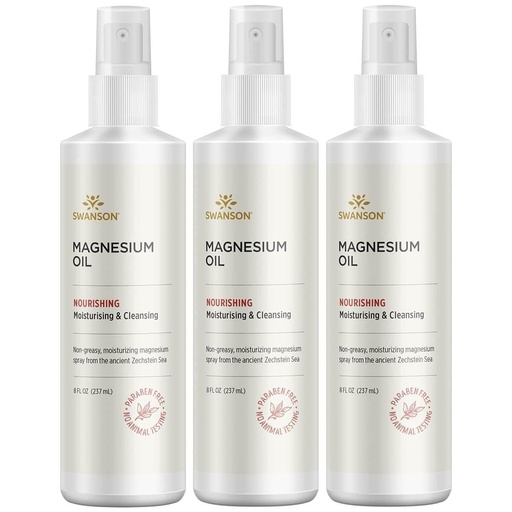 [BRSWGZIDOAFBUDIU] Swanson Magnesium Oil Spray Zechstein Magnesium Soothes Muscles Nourishes Skin Stress Relief Sleep Rapid Absorption Dr. Barbara Hendel's Formula 8 fl oz (237 ml) Liquid (3 Pack)