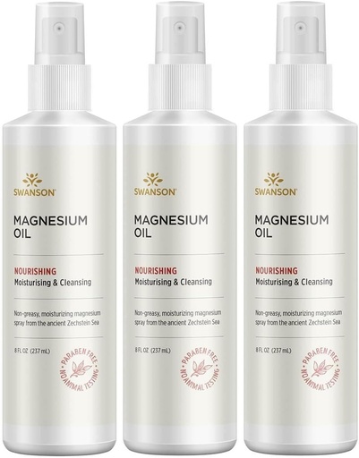 [BRSWGZIDOAFBUDIU] Swanson Magnesium Oil Spray Zechstein Magnesium Soothes Muscles Nourishes Skin Stress Relief Sleep Rapid Absorption Dr. Barbara Hendel's Formula 8 fl oz (237 ml) Liquid (3 Pack)
