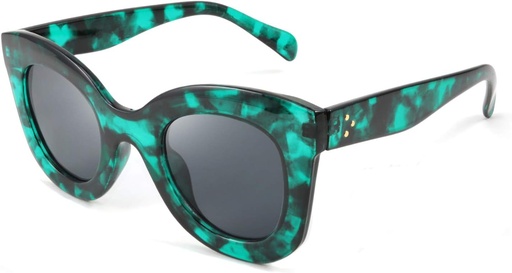 [BRSWYYI7OIBRO3D4] FEISEDY Retro Oversized Square Horn Sunglasses Semi Cat Eye Butterfly Glass Big Thick Bold Frame B2572