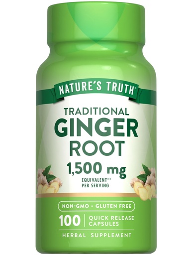 [BRSWECTQBYORGDTB] Nature's Truth Ginger Root Capsules | 100 Count | from Ginger Root Extract | Non-GMO and Gluten Free Supplement