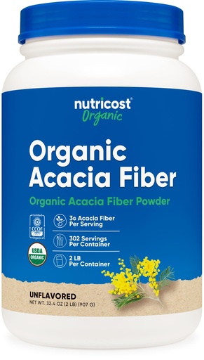 [BRSWYCQHPN4GC33X] Nutricost Organic Acacia Fiber Powder (2 LB) - USDA Certified Organic, Non-GMO, Gluten Free
