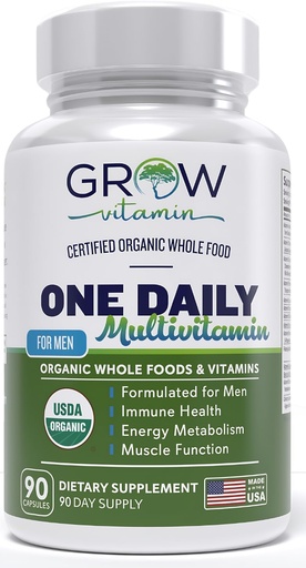 [BRSW2GAYA4AQMGQZ] One Daily Multivitamin for Men - με Βιταμίνες & Ορυκτά + Βιολογικά Ολόκληρα Τρόφιμα, Συμπλήρωμα για την ενίσχυση της ενέργειας, Γενική Υγεία - Μη ΓΤΟ - 90 Κάψουλες 