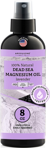 [BRSWYFIFOF6A4HY6] Aromasong Extra Strength Ultra Pure Magnesium Spray with 100% Natural Lavender 8 OZ