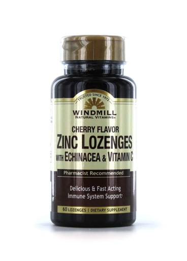 [BRSWGH36CUMGOHLZ] Windmill Zinc Lozenges Withechinacea & Vitamin C Cherry Flavor 60 Ea