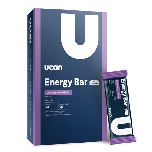[BRSROBAQPMPA2CL2] UCAN Energy Bars | Low Sugar, Low Calories | Gut Friendly, Caffeine-Free, Vegan, Non-GMO, No Soy, Keto Friendly | Running, Cycling, Fitness, Pre & Post Workout | Chocolate Almond Butter 12 Count