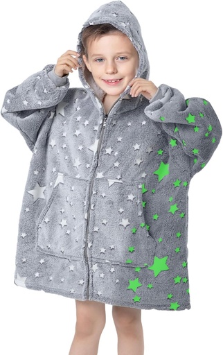 [BRSROYI7BBYRSETB] MeMoreCool Wearable Blanket Kids Blanket Hoodie, Hooded Blanket Kids Comfy Blanket Sweatshirt, Toddler Blanket with Hood