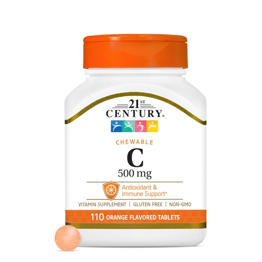 [BRSWIY37OUOWY2YV] 21st Century Vitamin C 500 mg Chewable Tablets, Orange, 110 Count