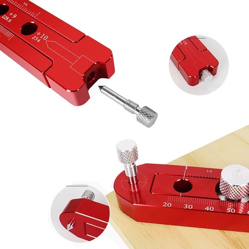 [BRSRAYY7BMMAG3I4] 165mm Woodworking Compass Scriber, Woodworking Scribe Gauge, Adjustable Metric Arc Drawing Ruler Scribing Circle Ruler Marking Gauge Circle Marking Tool (Red)