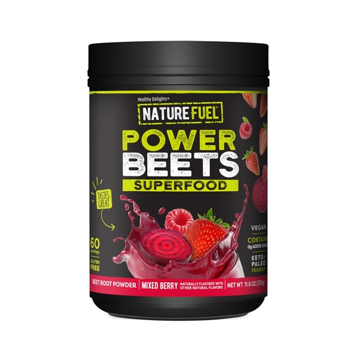 [BRSWECQ3A4MQGFI3] Nature Fuel Power Beets Powder, Delicious Mixed Berry, Concentrated Superfood Supplement, Supports Circulation, Natural Energy & Stamina, Non-GMO, 60 Servings (Packaging May Vary)