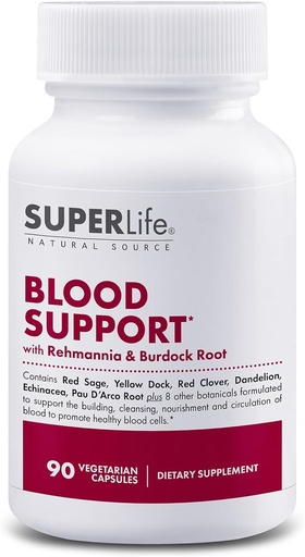 [BRSWGBATOEMWCA3P] Support sanguin - avec Rehmannia, Dandelion, Red Clover, Burdock Yellow Dock, Echinacea & Pau D'Arco