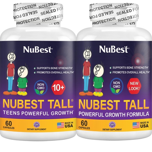 [BRSRMHAYAQHBQELG] NuBest Bundle Tall 10 Tall | Height Growth Support for Kids & Teens | Calcium, Vitamins D3 K2, Collagen & Herbs | Bone Strength, Focus & Development