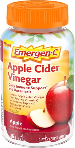 [BRSRMZ3YBYNQ2AAZ] Emergen-C Apple Cider Vinegar Vitamin C Gummies, Dietary Supplement for Immune Support, Apple - 36 Count