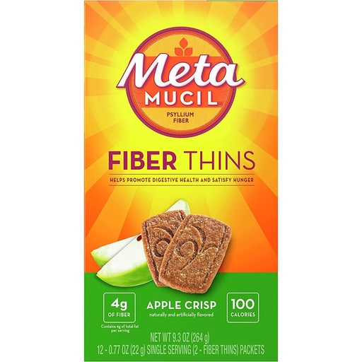 [BRSWGGTYOUFQOFYZ] Metamucil MultiGrain Fiber Wafers Apple Crisp - 12 ct, Pack of 2