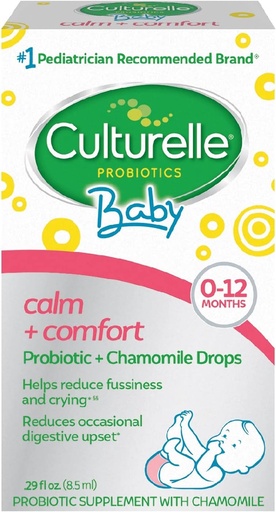 [BRSWGFQKAENWGEQ7] Culturelle Baby Calm + Comfort Probióticos + gotas de manzanilla ¦ Ayuda a reducir la aparición digestiva infantil ocasional, 0.29 fl. oz. Suelciones