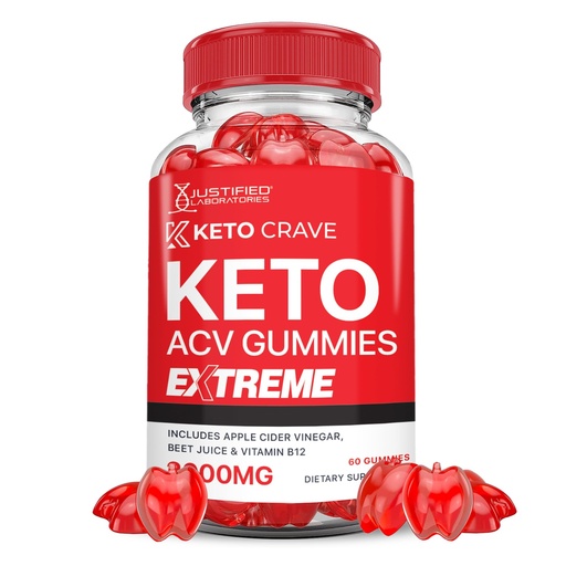 [BRSROAIFC4CGO33O] Justified Laboratories Keto Crave Keto ACV Gummies Extreme (2000 mg) - 60 Count - Formulated with Apple Cider Vinegar, Folate & Vitamin B12 - Non-GMO, Vegan, Gluten Free - 30 Servings