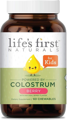 [BRSWYBA3CR5R6DTA] Hidup pertama untuk Anak-anak, Suplemen Nutrasi dengan Colostrum, Dicampur Berry, 60 Kid Chews