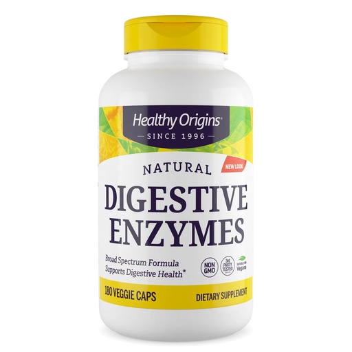[BRSWIGIKO4DRCDQ5] Healthy Origins Digestive Enzymes, 180 Veggie Capsules - Broad Spectrum, Multi-Enzyme Blend with Protease, Amylase & Lipase - Supports GI Comfort, Nutrient Absorption for Macronutrient Breakdown