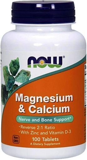[BRSWIZ3RAIFWCD3Y] NOW Foods - Magnesium & Calcium 2:1 Ratio 100 tabs