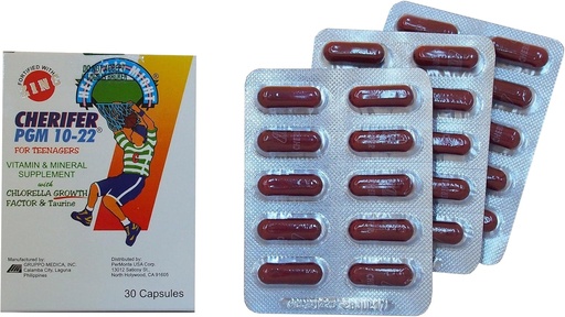 [BRSWIFLQBABR4CY5] ChERIFER כמוסות עם Zinc, Double Chlorella Growth Factor & Turine PGM 10-22 (30 קפסולות)