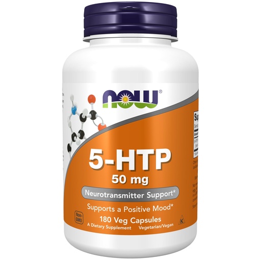 [BRSWIYYACB4B62A3] NOW Foods Supplements, 5-HTP (5-hydroxytryptophan) 50 mg, Neurotransmitter Support*, 180 Veg Capsules