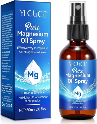 [BRSROCAEDIPRAD3F] Magnesium Oil Spray, Magnesium Oil for Feet, Pure Magnesium Oil Spray 2 Fl.Oz, 100% Pure & Natural Magnesium Body Spray, Topical Magnesium Spray, Natural Deodorant, Easy to Absorb and Use