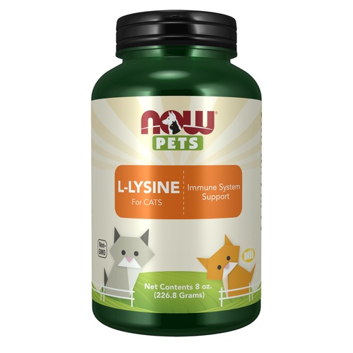 [BRSWKZA6AR7ACHYV] NOW Pet Health, L-Lysine Supplement, Powder, Formulated for Cats, NASC Certified, 8-Ounce