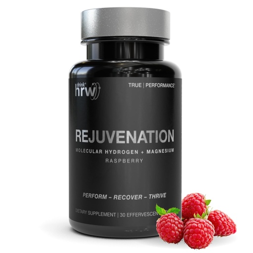 [BRSWGEI3CN6WOETL] DRINK HRW Rejuvenation Molecular Hydrogen Water Tablets: 12 ppm H2, Patented, USA Made, IHSA-Certified Hydrogen & Magnesium Supplement. Supports Energy, Recovery, Cognitive Function (Raspberry, 30 Ct)