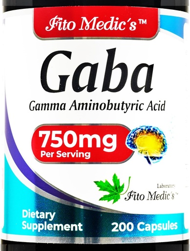 [BRSRMBQCA4MBACDA] FITO MEDIC'S Lab- GABA, 750 mg на Сервиз, 200 капсули, GABA добавки, Ultra high Абсорбция - Аминокиселини - GABA прах - маслена киселина s.