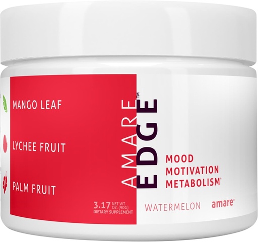 [BRSRAZYHCUCWGADU] Amare Edge All Natural Nootropic Powder Drink for Endurance and Motivation in Watermelon