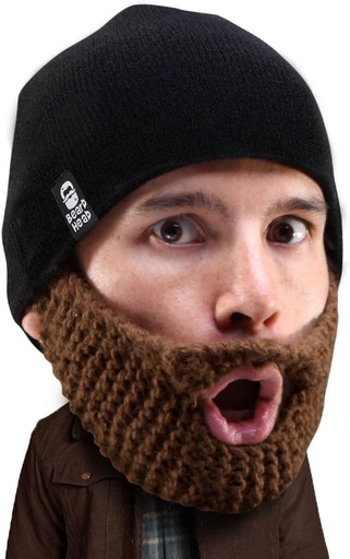 [BRSWK2QPPMPQ2YLY] Kepala jenggot Stubble Populousy Beanie - Original Handmade Knt Hat and Removable Beard
