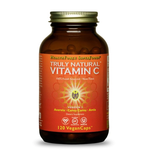 [BRSWYZA3OQBGEC37] HEALTHFORCE SUPERFOODS Truly Natural Vitamin C - Immune Support Supplement with Camu Camu Berry - Vitamin C Supplement for Immune Health - Vegan, Non-GMO - 120 Vegan Caps, 15 Servings