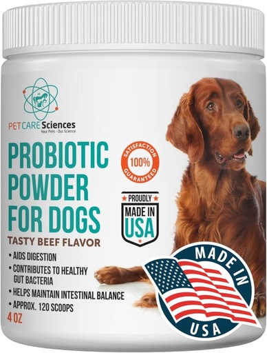[BRSWYGIYPIPWEDYV] Approx 120 Servings of Dog Probiotic Powder - Probiotics and Digestive Enzymes Supplement and Dog Digestive Support - Made in The USA