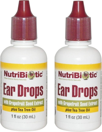 [BRSWGHABCUHAK2QZ] NutriBiotic Ear Drops with Grapefruit Seed Extract and Tea Tree Oil (Pack of 2), 1 Oz Cada