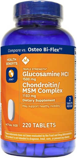 [BRSWKY34CAAQOETG] Member's Mark Triple Strength Glucosamine 1500mg & Chondroitin MSM 1288mg Tablets (1 bottle (220 tablets))