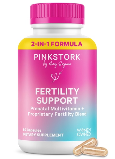 [BRSWG2Q2OQPAE2T6] Pink Stork Fertility Supplements for Women | 2-in-1 Conception Support with Inositol, Folate + CoQ10 | Cycle Regularity, Hormone Balance + Reproductive Wellness | 60 Capsules