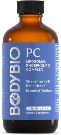[BRSWGHD6BAHREG35] BodyBio PC - Phosphatidylcholine για την υγεία του εγκεφάλου, ψυχική σαφήνεια, Γνωστική λειτουργία, Κυτταρική Επισκευή & Υγιεινή γήρανση, Phospholipid Complex Supplement for Gentle Daily Detox