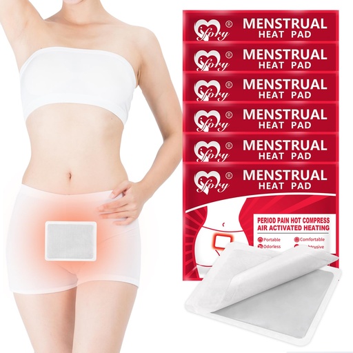 [BRSROFI6CB4BQH3B] Heating Patches for Period Cramps, Menstrual Heat Therapy Patches, Adhesive Heat Patches- 6 Pack Hot Compress Warm Wrap, Mother's Gifts