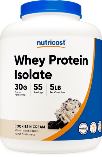 [BRSROZAROAPQY23Z] Nutricost Whey Protein Isolate (Cookies N Cream) 5LBS