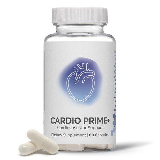 [BRSROGAFAUMAGAD5] InfiniWell InfinWell Cardio Prime+ Heart Health Supplements - Antioxidants & Innovative Peptides for Cardiometabolic Health - NAD3 & Nattokinase for A Healthy Heart & Metabolic Balance (60 Capsules)