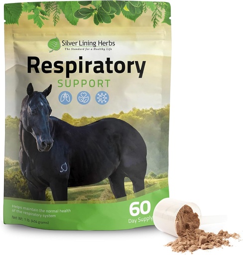 [BRSWIZ32BV6RWEY7] Silver Lining Herbs Respiratory Support Supplement for Horses - Horse Supplements for Lung Cleanse & Respiratory Health - Great for Lung Function, Breathing & Clear Airways - 1 lb 60-Day Supply