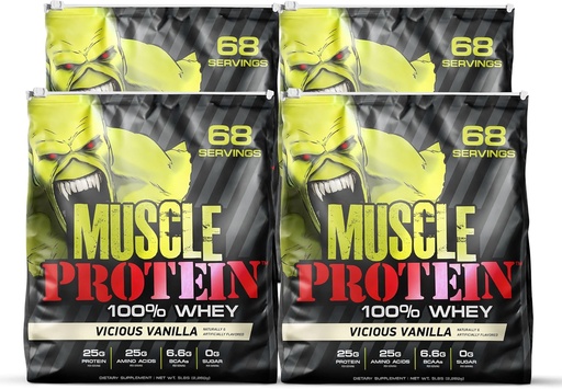 [BRSWYAI2CMHAGFL5] COLOSSAL LABS Muscle Whey Protein Flavored Protein Powder, 25,000mg Amino Acids/Serving, Cold Filtered(Packaging May Vary) (20 Pound (Pack of 4), Vanilla)