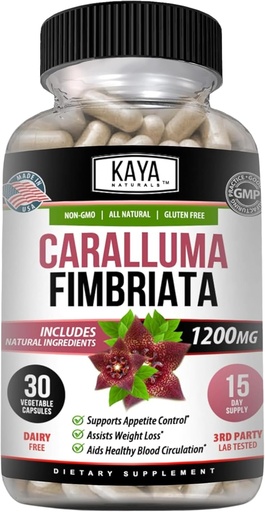 [BRSRMGQRA4BQ2EQ2] Kaya Naturals - Caralluma Fimbriata 1200mg High Potency Supplement 