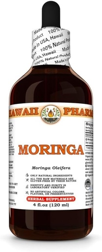[BRSRAH32OEBWEGQV] Hawaii Pharm Moringa Extract, Tincture for Mood Balance & Cardiovascular Support, Nourishes Skin & Hair, Protects Liver, Eases Digestio, Prevents Kidney Stones - 4 fl.oz