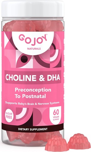 [BRSROGTQDMMAE2T7] Prenatal Choline & DHA Gumies - Preconception to postnatal Gummy Vitamin dodatek za nosečnice - sladkan z Monk sadja - 3. stranka testiran - Non GSO, Gluten brezplačno, Vegan