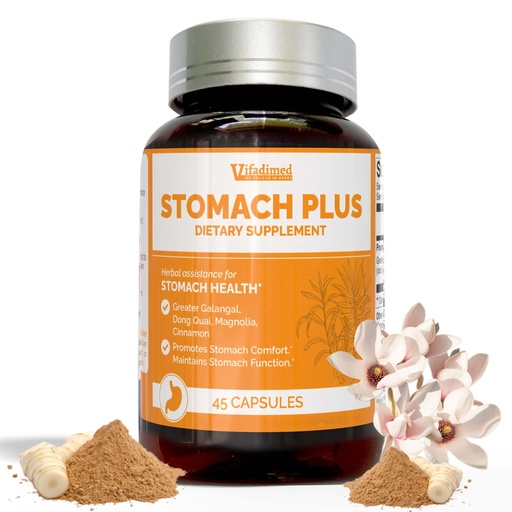 [BRSRAGARA4FWGD3D] Stomach Plus,Gastric Lining Integrity, Ulcer & Gastritis Support,Gastric Upset, Motility Support, with Galangal, Dong Quai, Cinnamon & Magnolia - 45 Capsules
