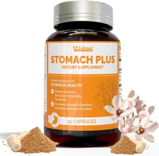 [BRSRAGARA4FWGD3D] Stomach Plus-for Stomach, Gastritis, Stomach Lining Repair, Acid Reflux, Heartburn, Indigestion, with Galangal, Dong Quai, Cinnamon & Magnolia-45 Capsules